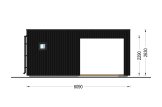 Abri de jardin en bois INES PLUS avec terrasse frontale (Isolé, 34 mm + bardage), 6x6 m, 36 m² specification 2