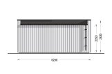 Abri de jardin en bois INES PLUS avec terrasse en L (Isolé RE2020, 34 mm + bardage), 6x6 m, 36 m² specification 4