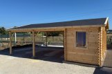 Carport en bois double 5.5x6 m avec abri (44 mm), 2x6 m customer 3