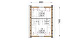 Chalet en bois en kit KARINA (Isolé, 34 mm + bardage), 46 m² specification 2