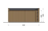 Abri de jardin en bois INES PLUS avec terrasse frontale (Isolé RE2020, 34 mm + bardage), 6x6 m, 36 m² specification 4