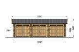 Garage en bois triple TRIO (44 mm), 9x6 m, 54 m² specification 5