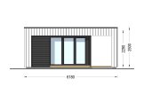 Abri de jardin en bois INES PLUS avec terrasse (Isolé RE2020, 34 mm + bardage), 6x3 m, 18 m² specification 2