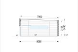 Garage bois double avec abri SILVIA S (34 mm + bardage), 12x8 m, 88 m² specification 6