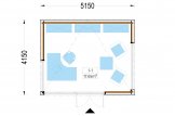 Bureau de jardin PREMIUM (Isolé RE2020, 34 mm + bardage), 5x4 m, 19.9 m² specification 1