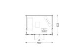 Abri de jardin en bois POOLHOUSE (34 mm), 4x3 m, 12 m² specification 1