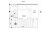 Abri de jardin en bois EVA avec abri (34 mm), 6x3 m, 11 m² specification 1