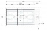 Chalet en bois avec terasse AURA S (44+44 mm), 100 m² + 35 m² specification 2