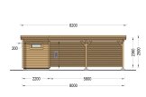 Carport en bois avec abri MODERN, 8x4 m specification 5