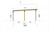 Carport en bois LUNA F, 3.2x6 m, avec mur latéral specification 5