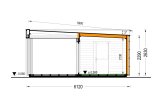 Abri de jardin en bois INES PLUS avec terrasse frontale (Isolé, 34 mm + bardage), 6x6 m, 36 m² specification 6