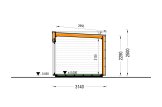 Abri de jardin en bois INES avec terrasse (Isolé, 34 mm + bardage), 6x3 m, 18 m² specification 6