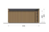 Abri de jardin en bois INES PLUS avec terrasse frontale (Isolé, 34 mm + bardage), 6x6 m, 36 m² specification 4