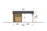 Carport en bois avec abri MODERN, 5.95x5 m specification 2