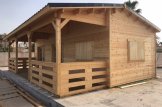Chalet en bois habitable avec terrasse AMELIA (Isolé RE2020, 44+44 mm), 32 m² + 20 m² customer 3