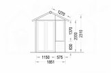 Abri de jardin GAMMA (14 mm), 1.85x1.85, 3.4 m² specification 2
