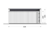 Abri de jardin en bois INES PLUS avec terrasse frontale (Isolé RE2020, 34 mm + bardage), 6x6 m, 36 m² specification 4