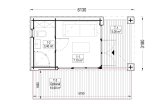 Abri de jardin en bois INES PLUS avec terrasse (34 mm + bardage), 6x3 m, 18 m² specification 1