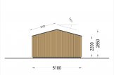 Abri de jardin en bois PIA (Isolé, ossature en bois), 5.2x4.9 m, 18 m² specification 4