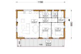 Maison préfabriquée en bois CARLA PV (Isolé RE2020, 44 mm + bardage), 60 m² specification 1