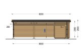 Carport en bois avec abri MODERN, 8x4 m specification 3