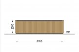 Garage en bois pour 3 voitures à toit plat SILVIA TRIO F (34 mm + bardage), 9x6 m, 54 m² specification 4