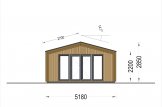 Abri de jardin en bois PIA (Isolé, ossature en bois), 5.2x4.9 m, 18 m² specification 2
