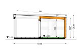 Abri de jardin en bois INES PLUS avec terrasse frontale (Isolé RE2020, 34 mm + bardage), 6x6 m, 36 m² specification 6
