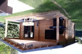 Abri de jardin en bois avec auvent CAMILA (66 mm), 6x6 m, 24 m² + 11 m² customer 2