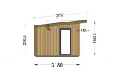 Abri de jardin en bois EVELIN S (Isolé, 34 mm + bardage), 4x3 m, 12 m² specification 3