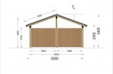 Carport en bois LUNA, 3.2x6 m, avec mur en forme de L specification 5
