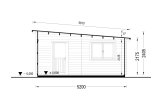 Garage en bois à toit plat MODERN (44 mm), 3.6x5.4 m, 19.9 m² specification 6