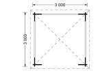 Tonnelle en bois (44 mm), 3x3 m, 9 m² specification 1
