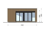 Abri de jardin en bois INES PLUS avec terrasse frontale (34 mm + bardage), 6x6 m, 36 m² specification 2