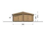 Garage en bois double CLASSIC DUO (44 mm), 6x8 m, 48 m² specification 2