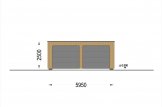 Garage en bois double à toit plat SILVIA DUO F (34 mm + bardage), 6x6 m, 36 m² specification 2