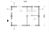 Chalet en bois habitable ARGO M-N S (44+44 mm), 5x9 m, 35 m² specification 1