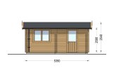 Garage en bois CLASSIC (44 mm), 3.6x5.4 m, 19.9 m² specification 3