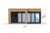 Abri de jardin en bois INES PLUS avec terrasse en L (Isolé RE2020, 34 mm + bardage), 6x6 m, 36 m² specification 2