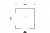 Garage bois toit plat SILVIA F (34 mm + bardage), 6x6 m, 36 m² specification 1