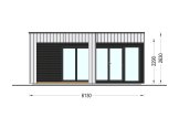 Abri de jardin en bois INES PLUS avec terrasse en L (34 mm + bardage), 6x6 m, 36 m² specification 2