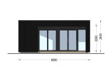 Abri de jardin en bois INES PLUS avec terrasse frontale (34 mm + bardage), 6x6 m, 36 m² specification 2