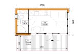 Abri de jardin en bois INES (Isolé RE2020, 34 mm + bardage), 6x3 m, 18 m² specification 1