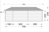 Abri de jardin avec appenti LAMIA (28 mm), 7.35x3 m, 13.5 m² + 8.55 m² pergola specification 4