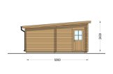 Garage en bois à toit plat MODERN S (44 mm), 3.6x5.4 m, 19.9 m² specification 3