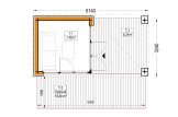 Abri de jardin en bois INES avec terrasse (Isolé RE2020, 44 mm + bardage), 6x3 m, 18 m² specification 1