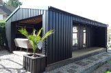 Abri de jardin en bois avec terrasse ANNA Modern (Isolé, 34 mm + bardage), 20 m² + 16 m² terrasse customer 1