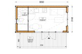 Abri de jardin en bois EMMY PLUS (Isolé, 34 mm + bardage), 6x3 m, 15 m² specification 1