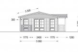 Chalet en bois avec terrasse DONNA (44+44 mm), 63 m² + 11.5 m² specification 3