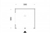 Garage en bois double à toit plat SILVIA DUO F (34 mm + bardage), 6x6 m, 36 m² specification 1